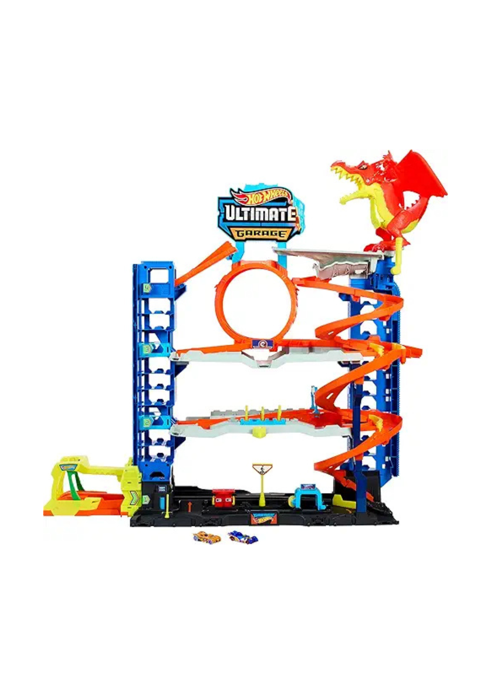 Hot Wheels City Ultimate Garage Track Set with 2 Die-Cast Toy Cars